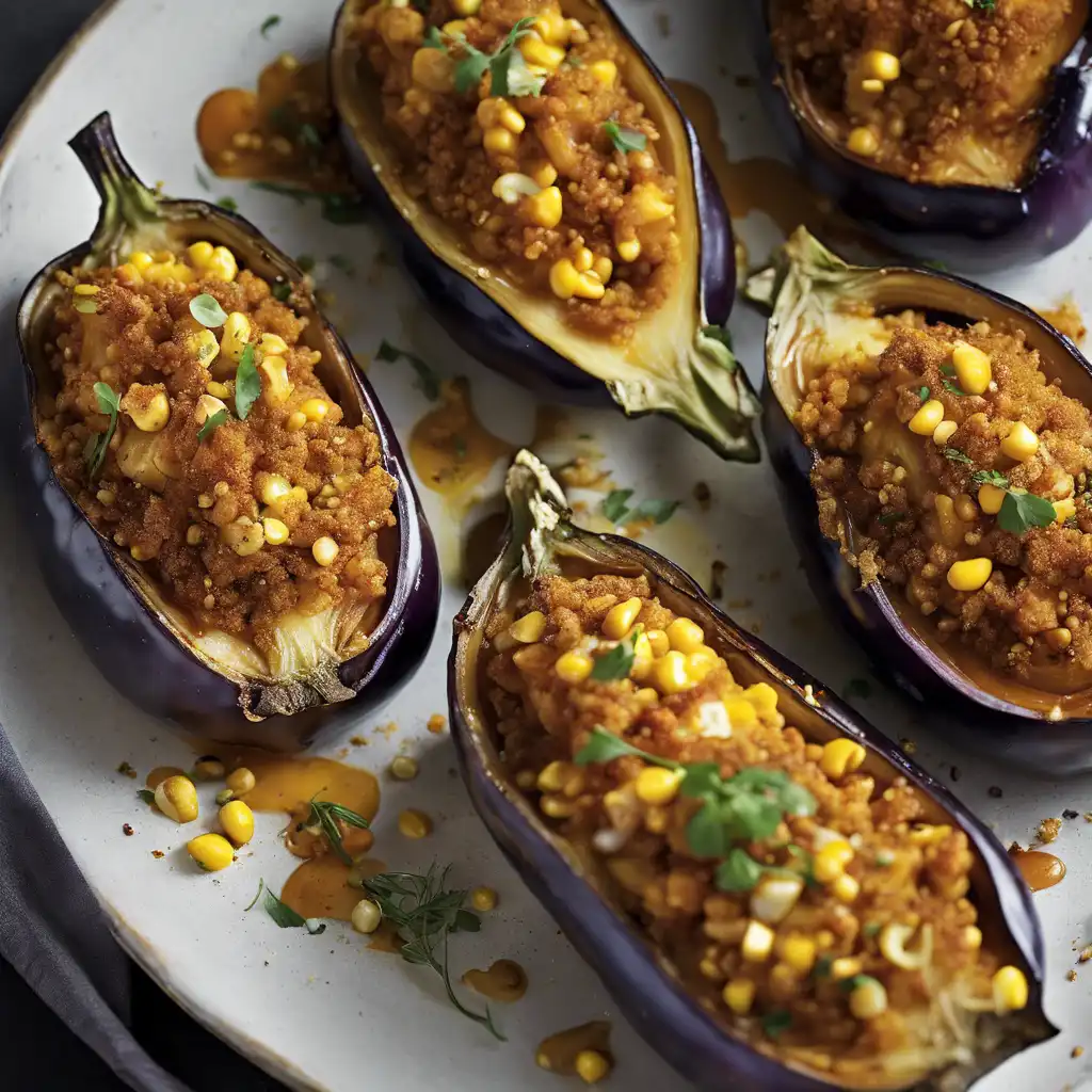 Stuffed Eggplant with Corn