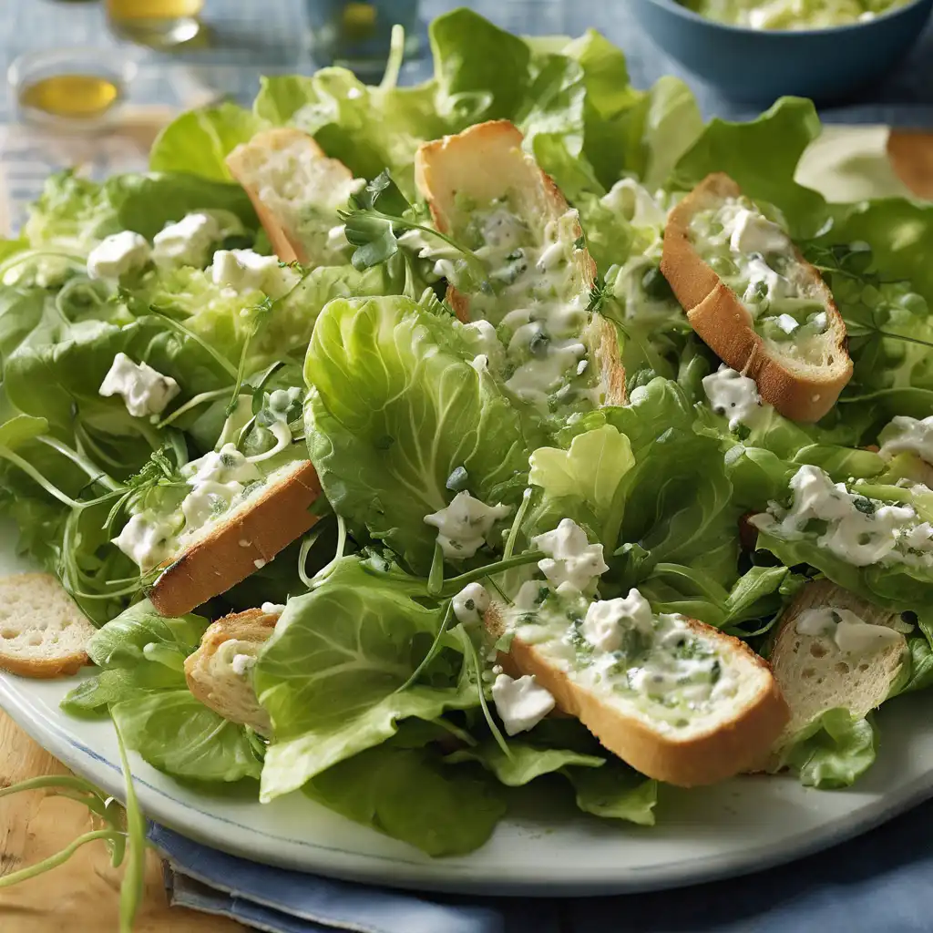 Lettuce Salad with Crostini