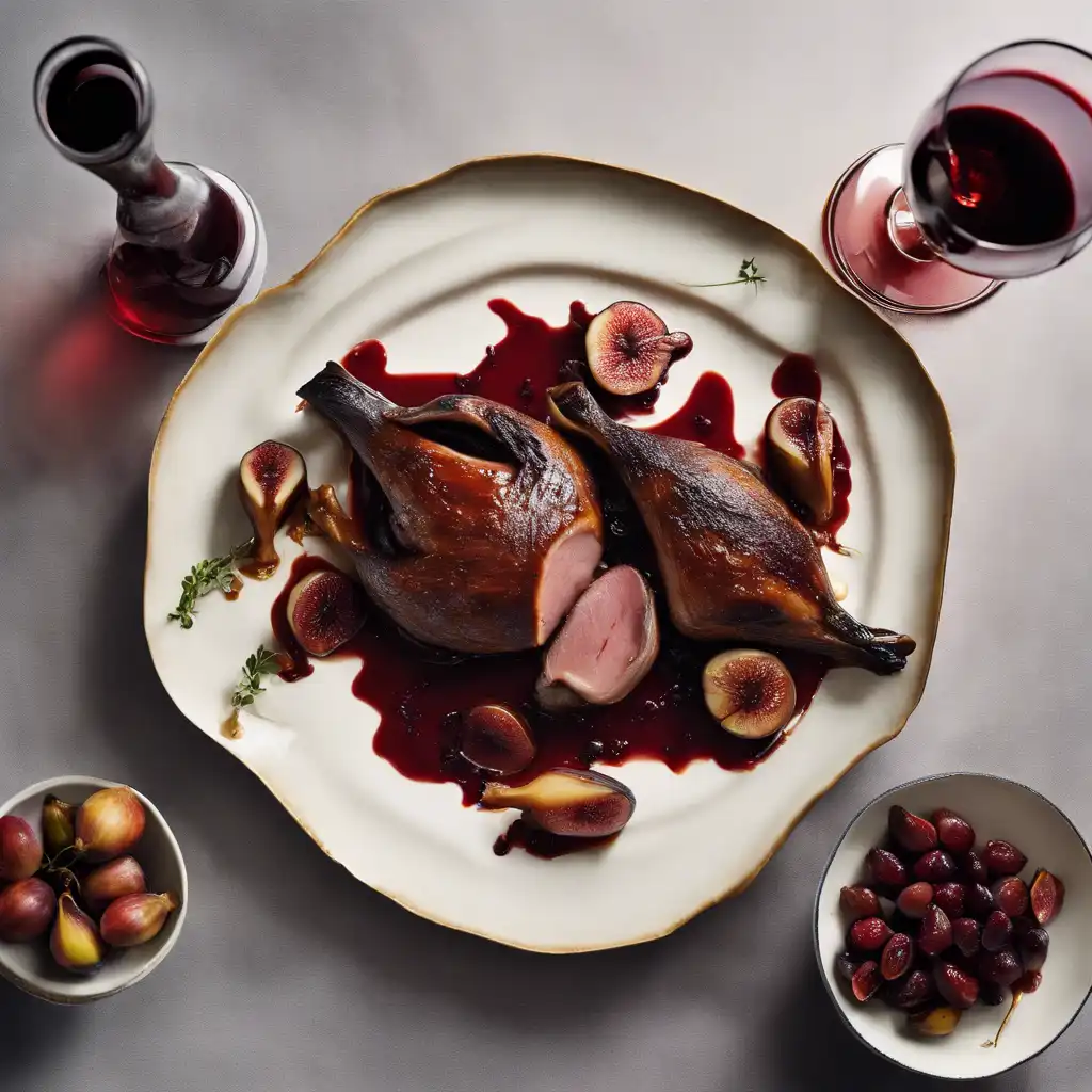 Roasted Duck with Red Sauce and Figs