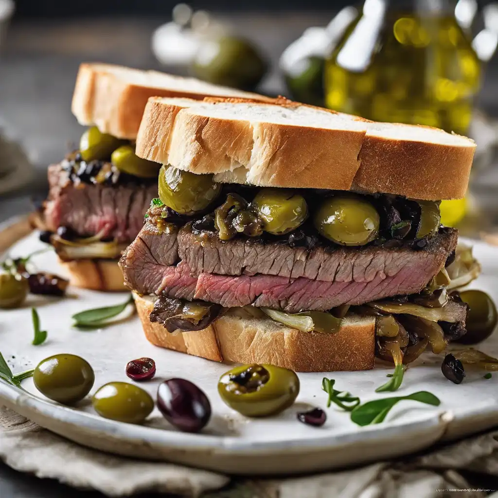 Steak and Olive Sandwich