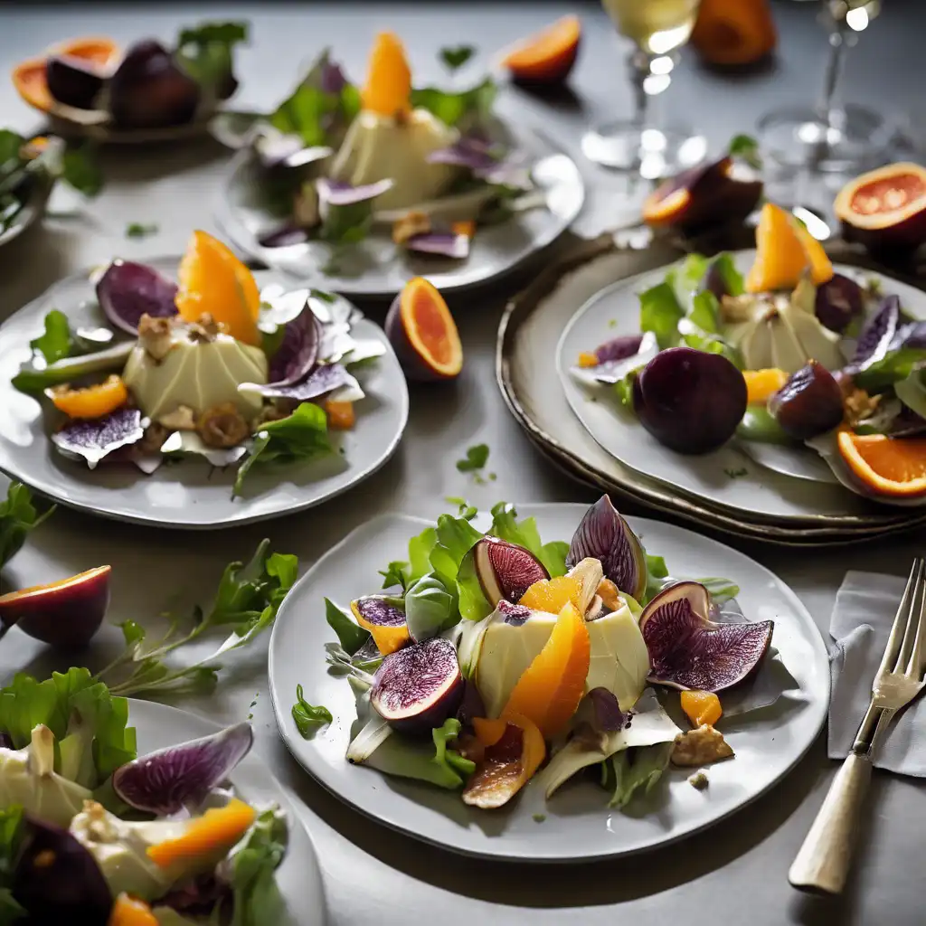 Foto de Salada de agrião com figo e alcachofra