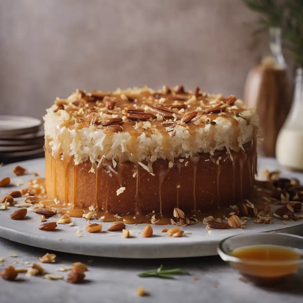 Caramel Cake with Shredded Coconut