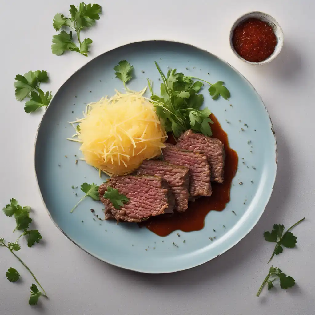 Dry Beef with Cassava Puree