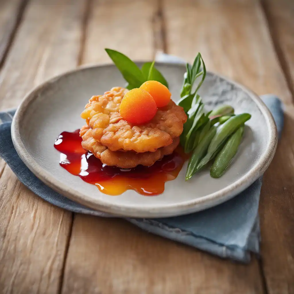 Almond Fritters with Vegetables and Jelly