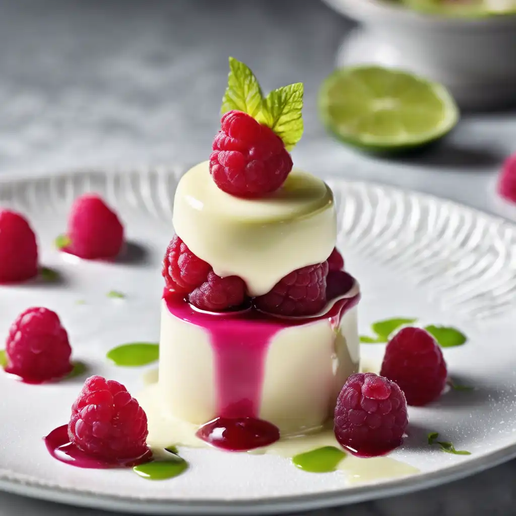 White Chocolate Mousse with Raspberries and Lime