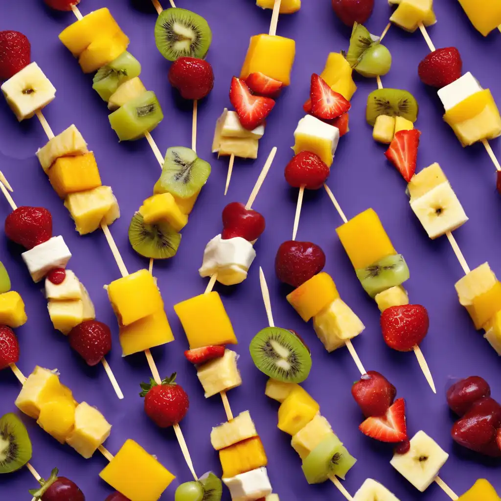 Fruit Skewers with Sauces