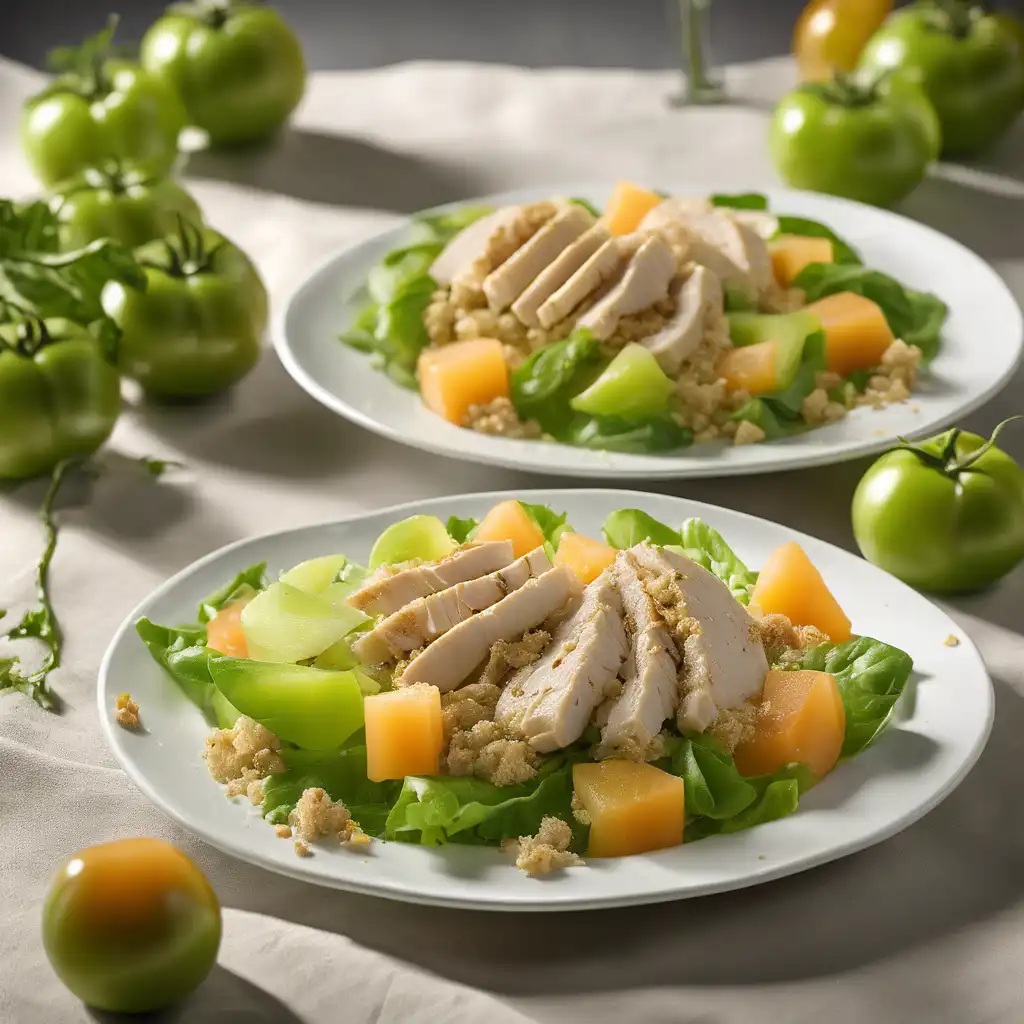 Green Tomato and Chicken Salad with Melon Juice