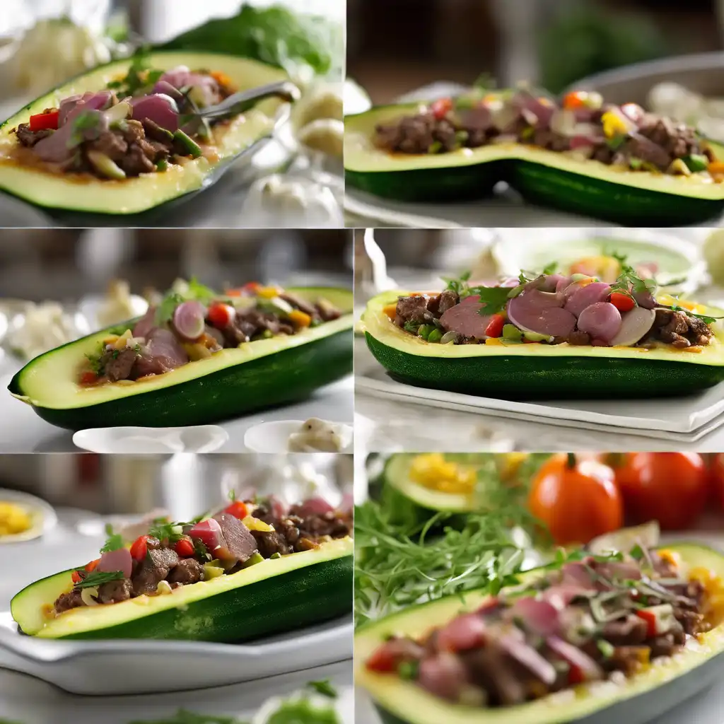 Zucchini Boat Stuffed with Beef and Vegetables