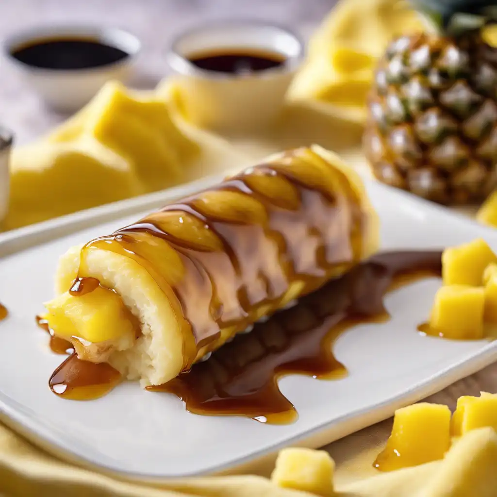 Pineapple Pancake Roll with Rum Syrup