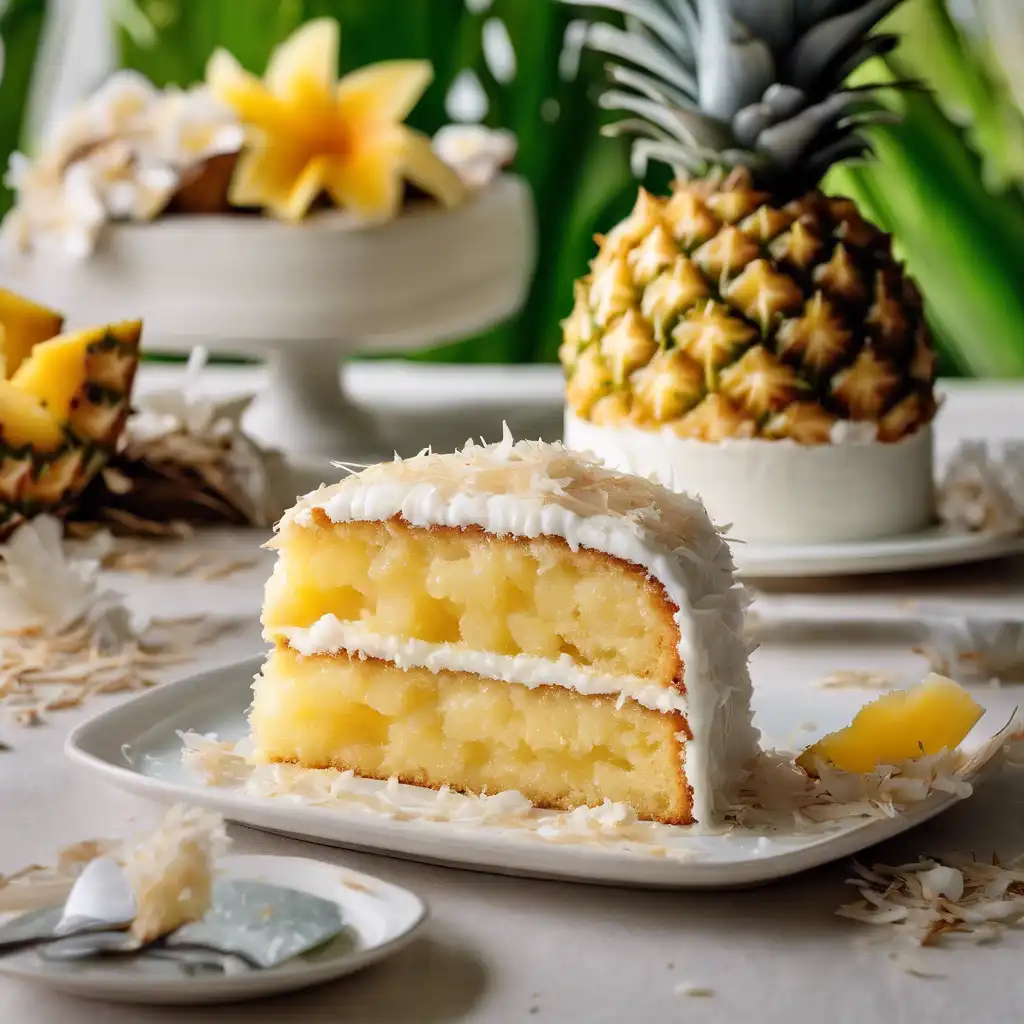 Pineapple Cake with Coconut