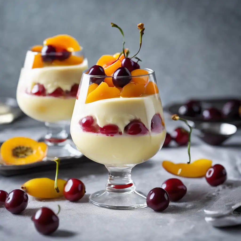 Vanilla Cream Pudding with Fruits