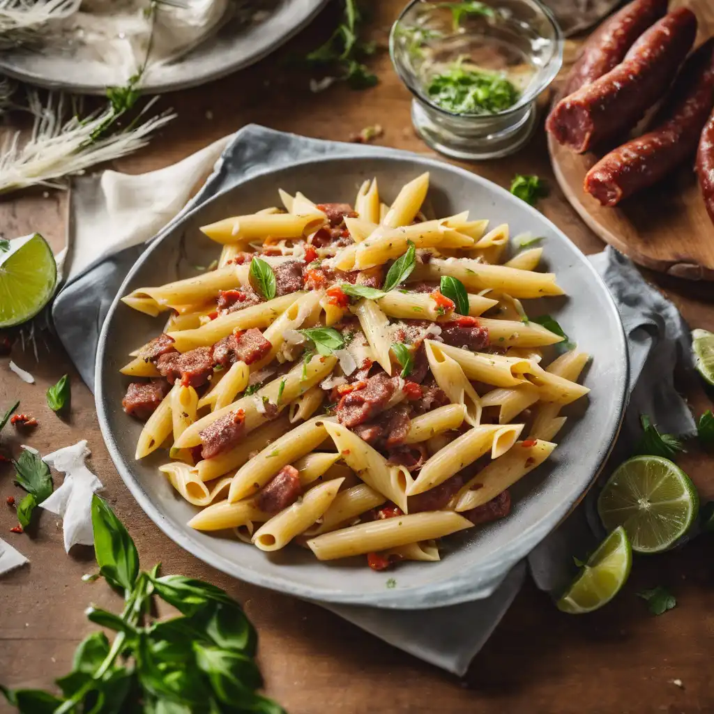 Penne with Dry Sausage