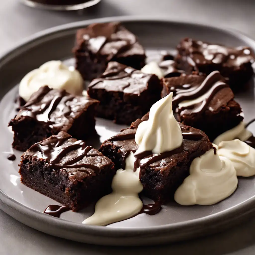 Chocolate Fudge Brownie with Yogurt Sauce