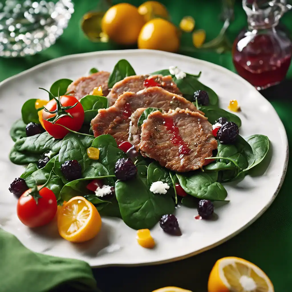 Spinach Salad with Veal Cutlets