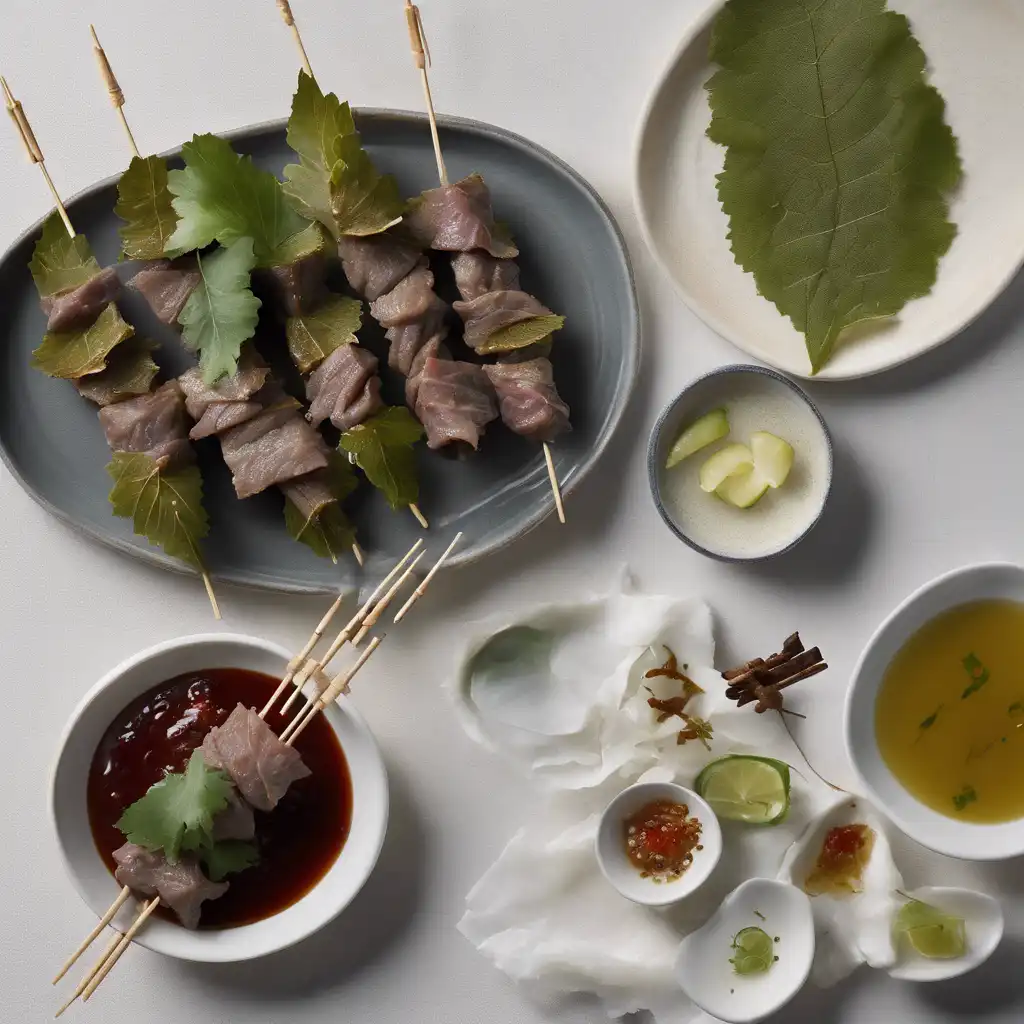 Eastern Skewers with Grape Leaves