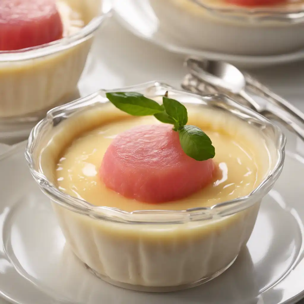 Cheese Pudding with Guava Syrup