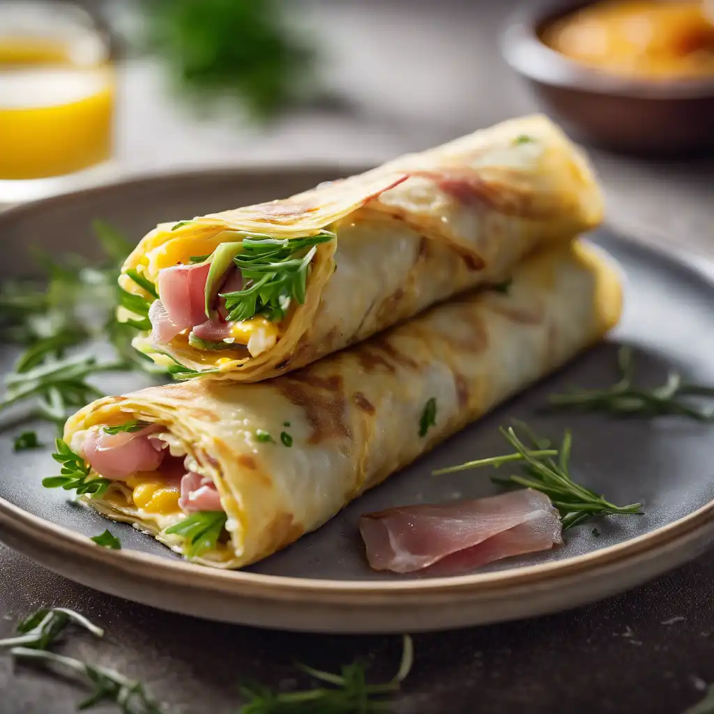 Egg Roll-Ups with Prosciutto and Cheese