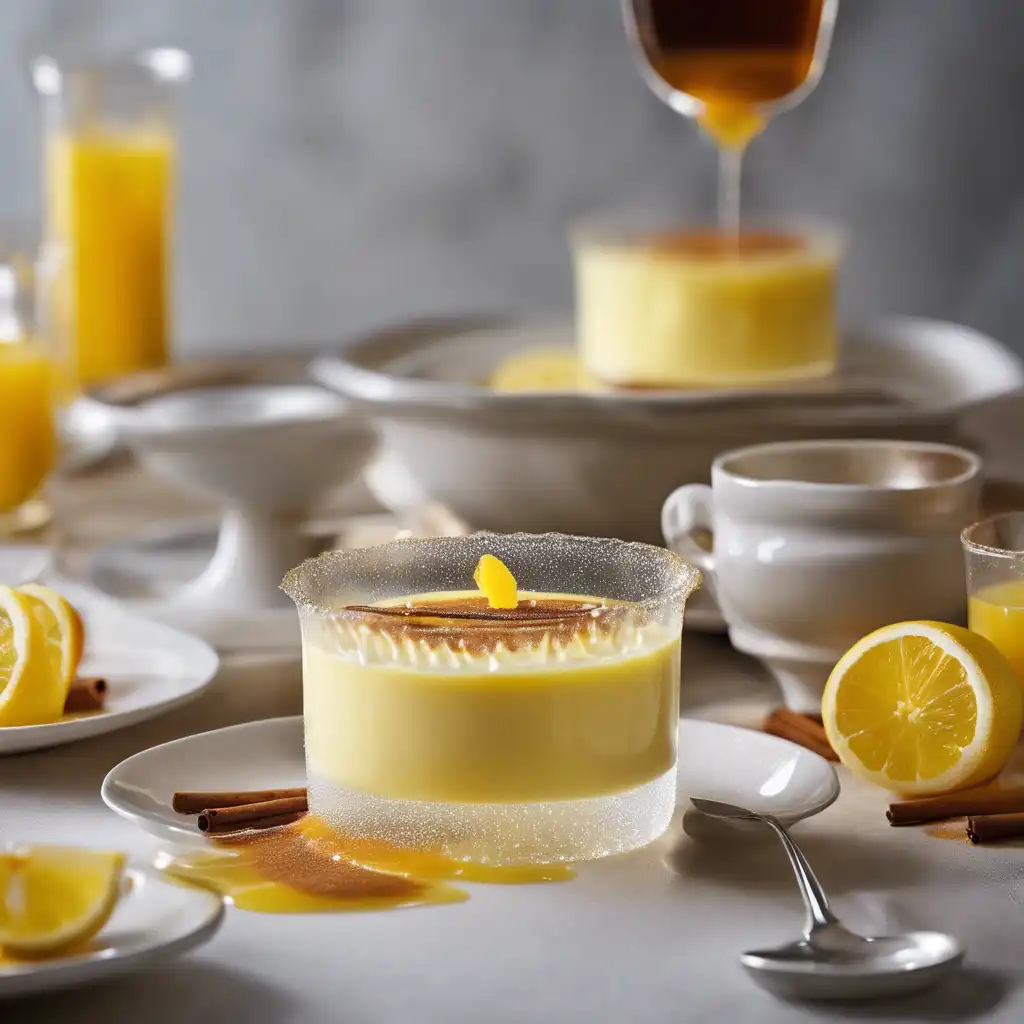 Lemon Pudding with Lemon Syrup