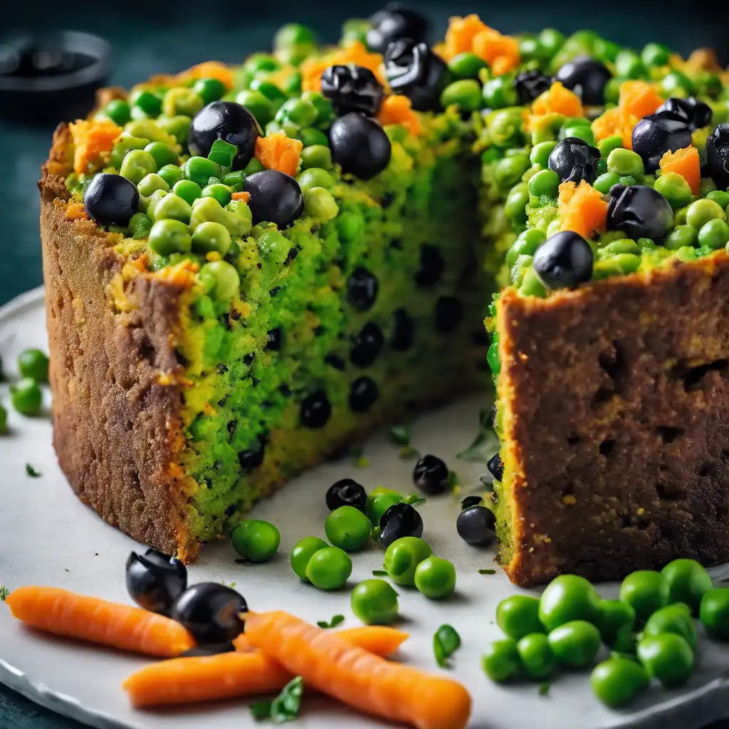 Pea Cake with Carrot and Cauliflower