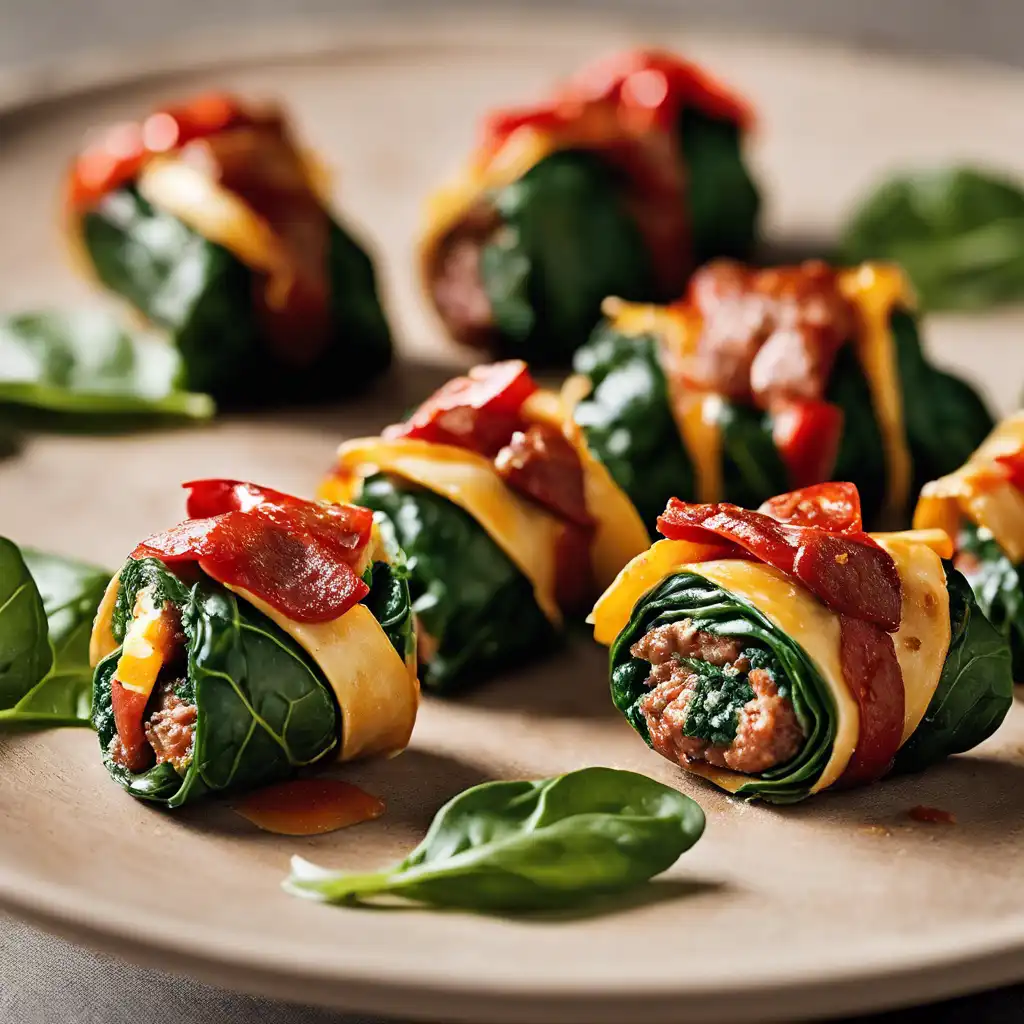 Linguiça and Spinach Rolls