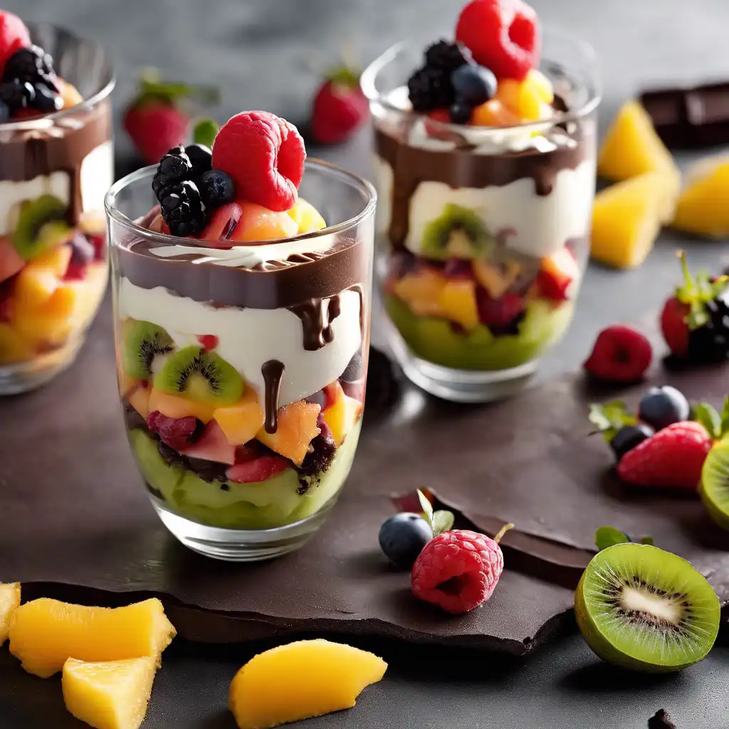 Fruit Salad Parfait with Chocolate Cups