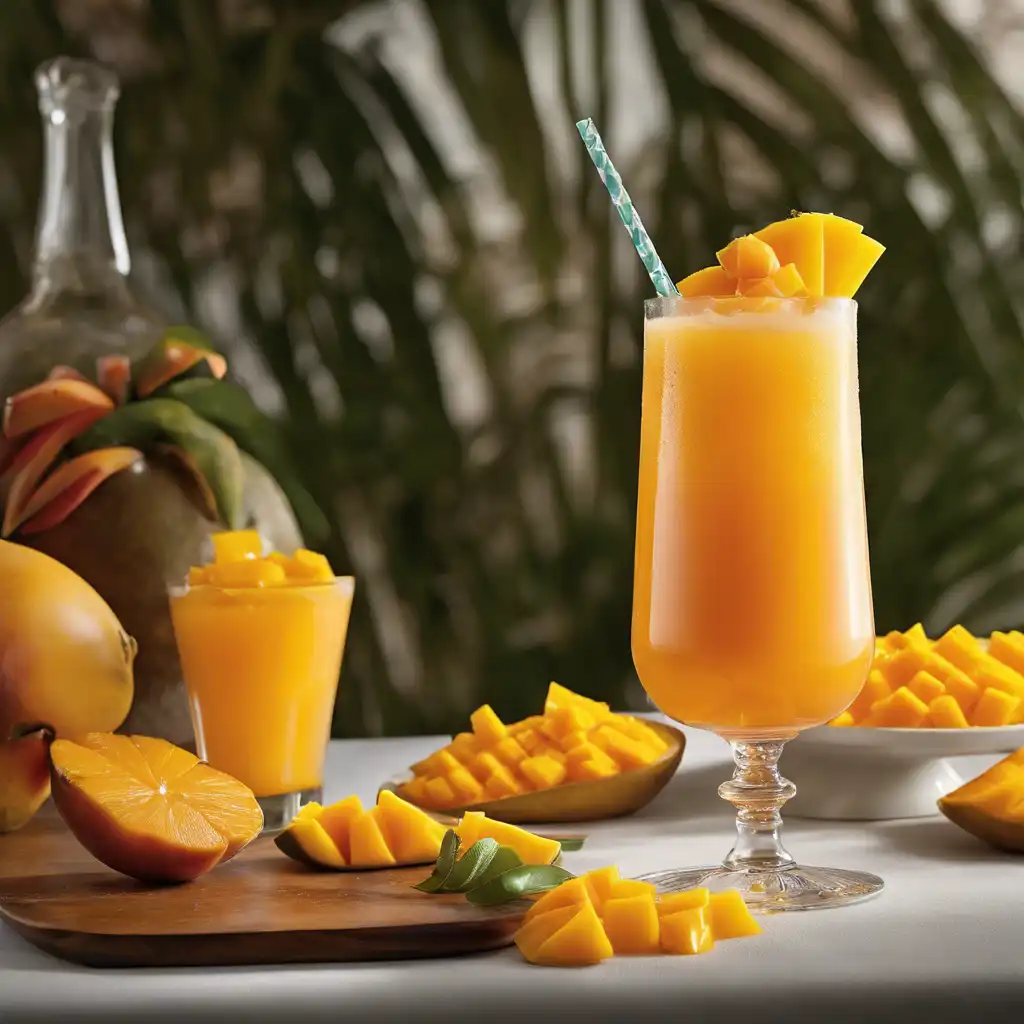 Mango and Orange Juice with Ice