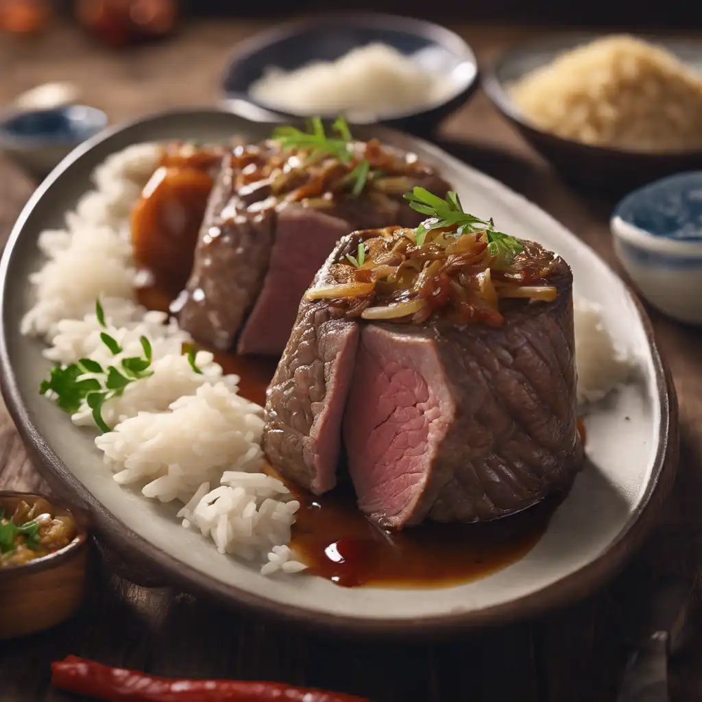 Foto de Carne recheada com arroz