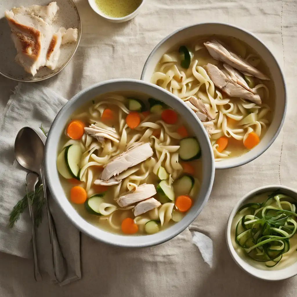 Chicken Noodle Soup with Shredded Chicken