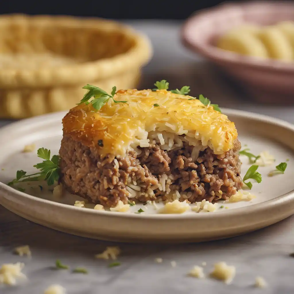 Baked Rice with Ground Beef Patty