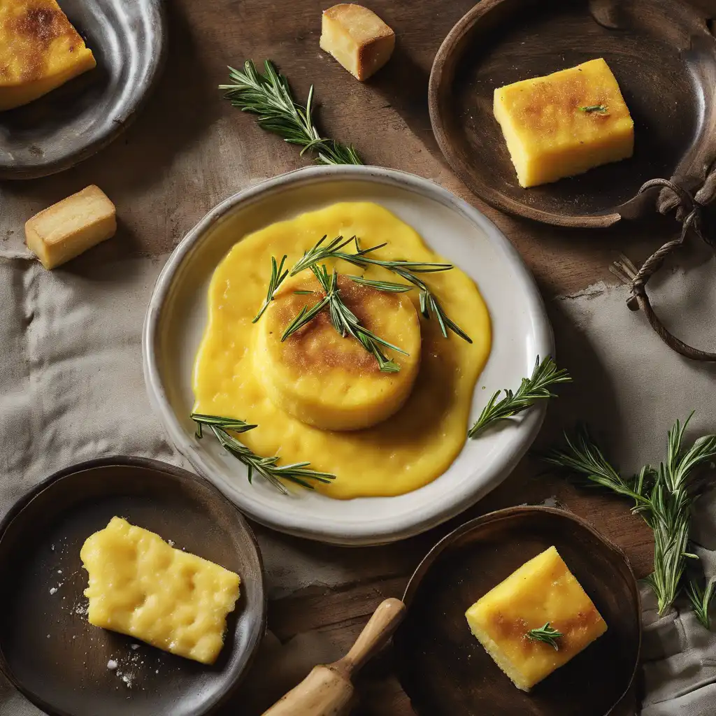 Roasted Polenta with Half-Cured Cheese