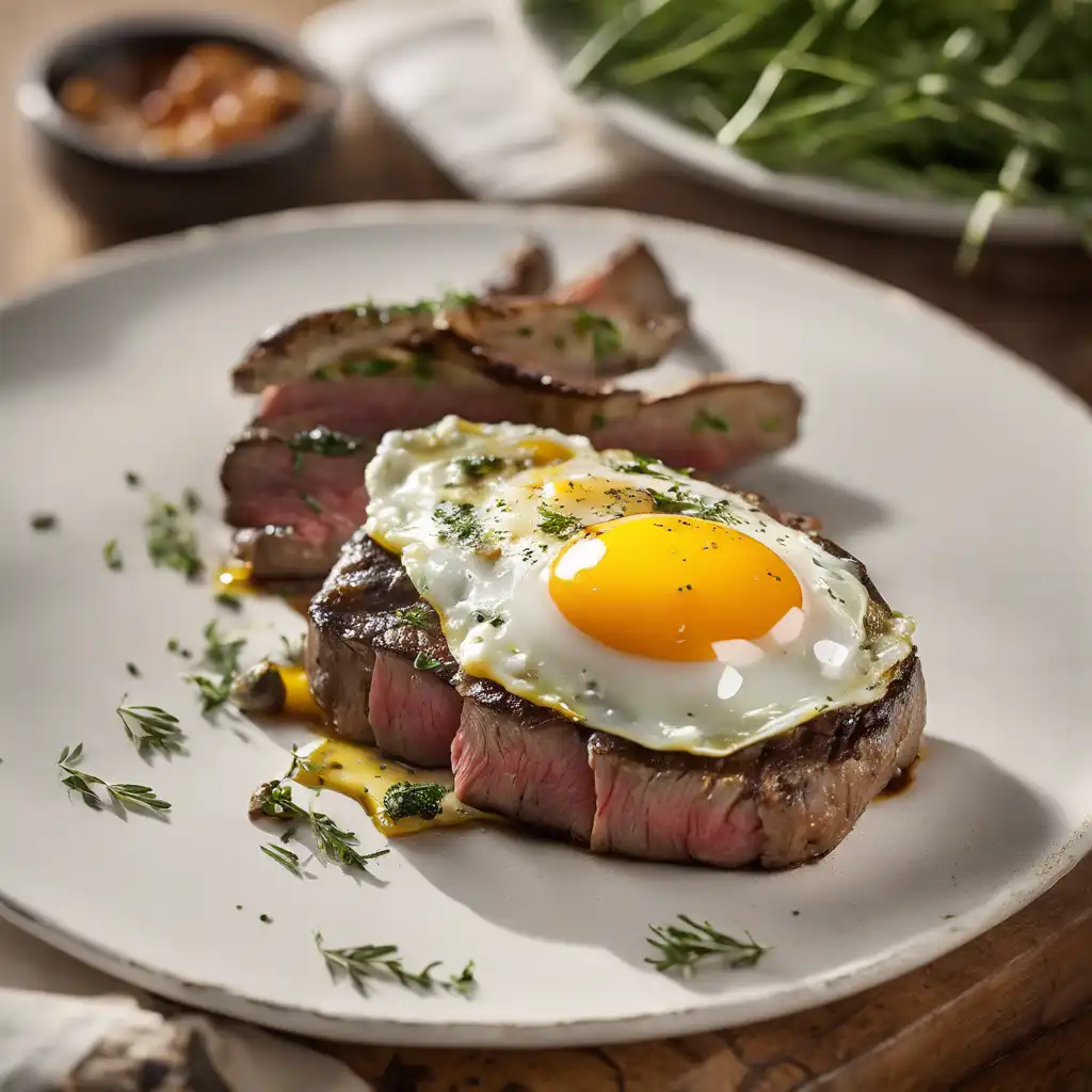 Herb Butter Steak with Fried Egg