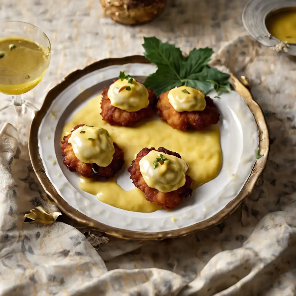 Warm Goiabada Fritters with Cheese Sauce