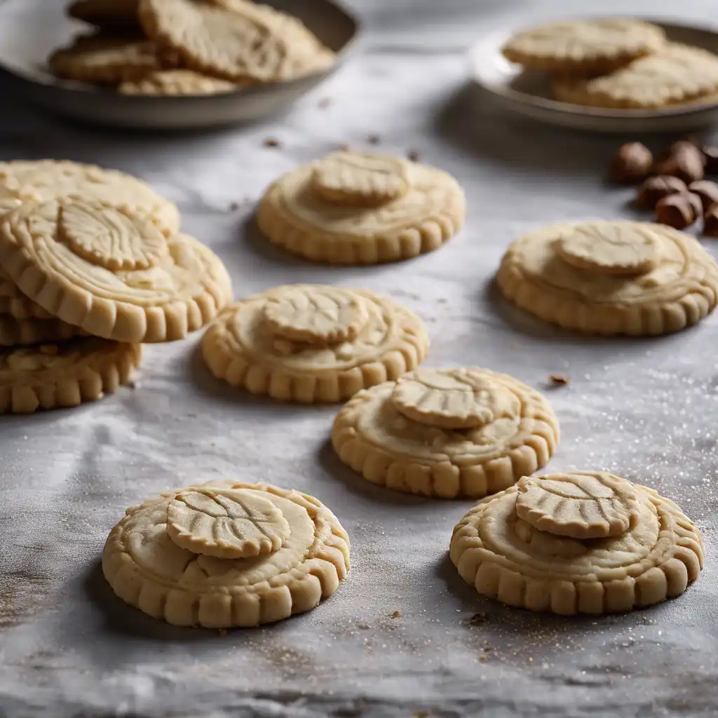 Growing Moon Shortbread Cookies with Hazelnut and Amaretto