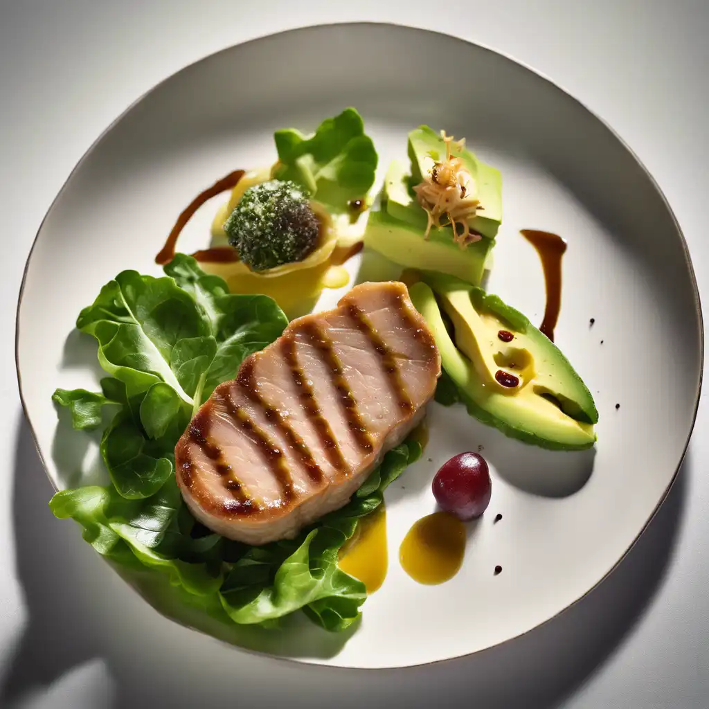 Foie Gras Escalope with Avocado Oil Salad