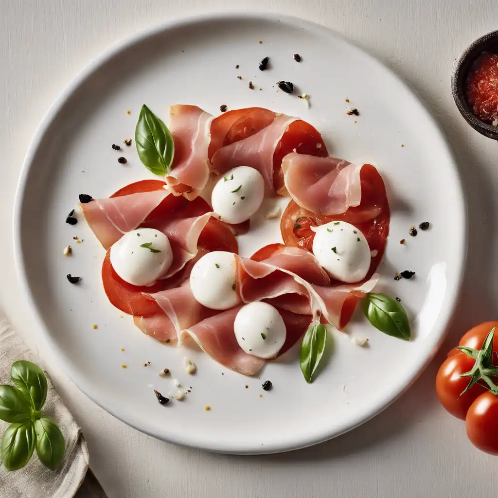 Creamy Mozzarella with Parma Ham and Fresh Basil