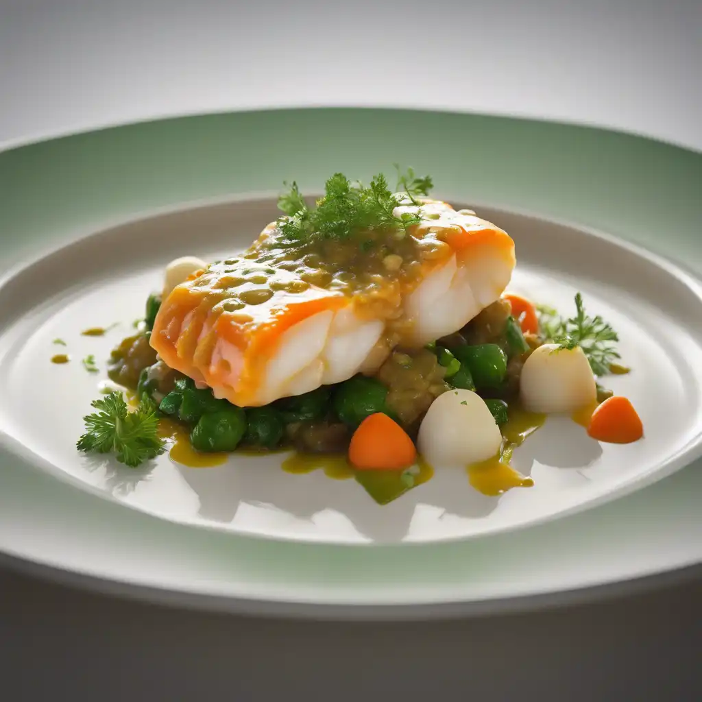 Foto de Robalo ao molho de azedinha com tartar de legumes
