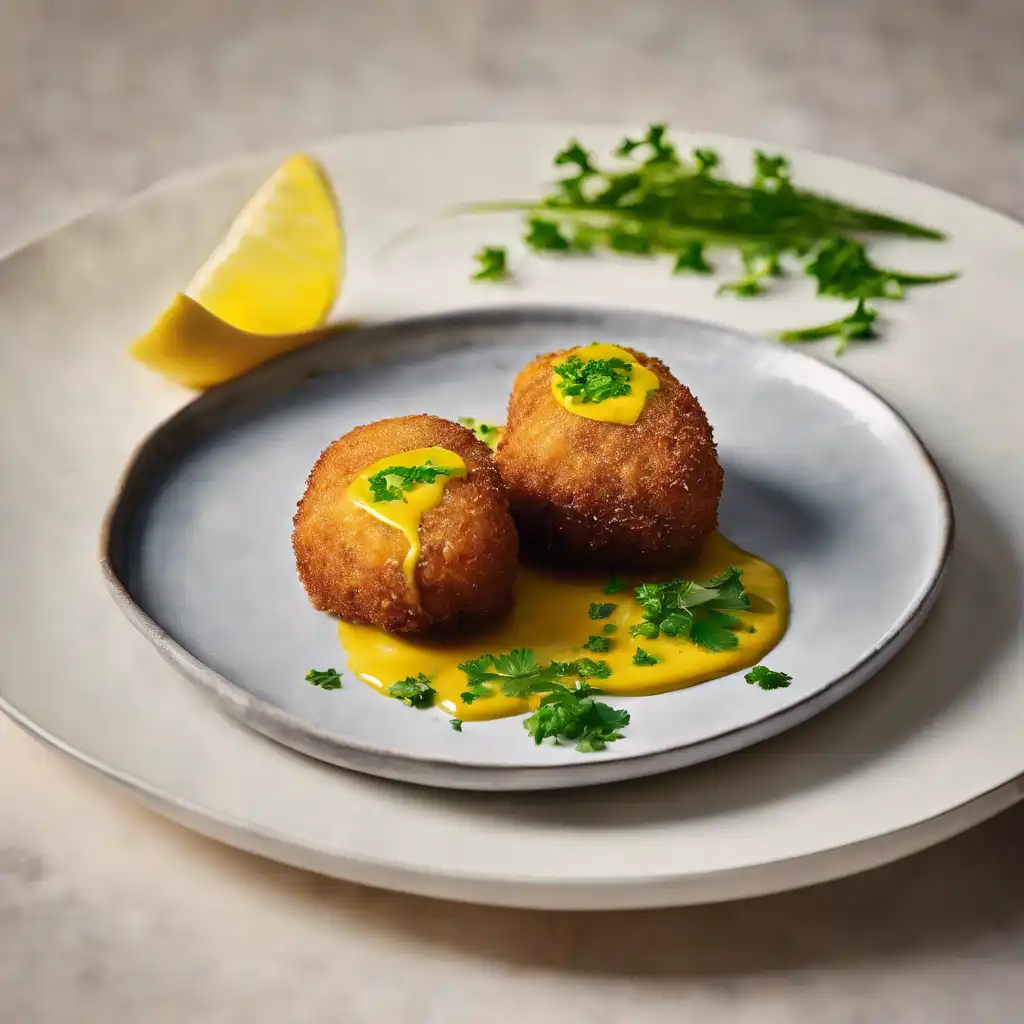 Palm Heart Croquette with Lemon-Cravo Sauce