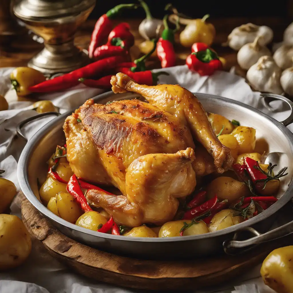 Puffed Chicken Pressed in a Pan