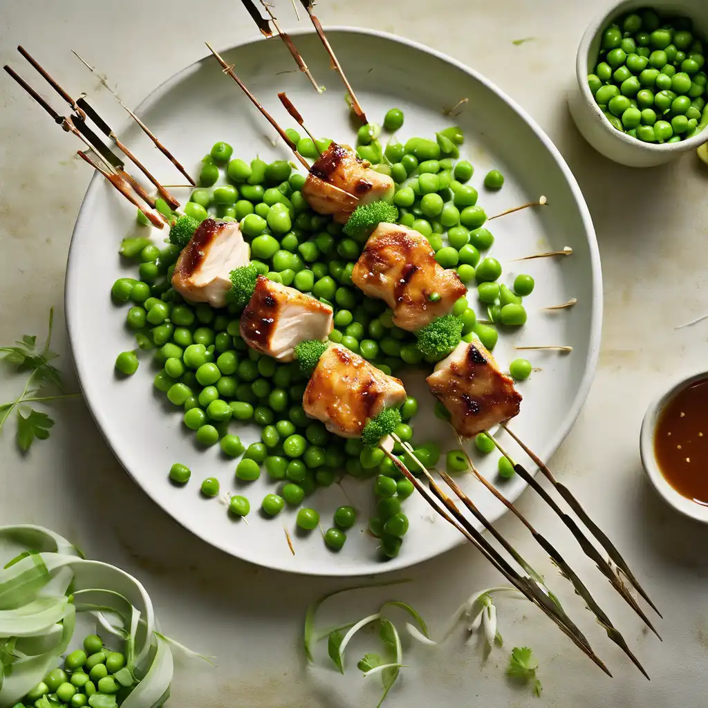 Chicken Skewers with Peas