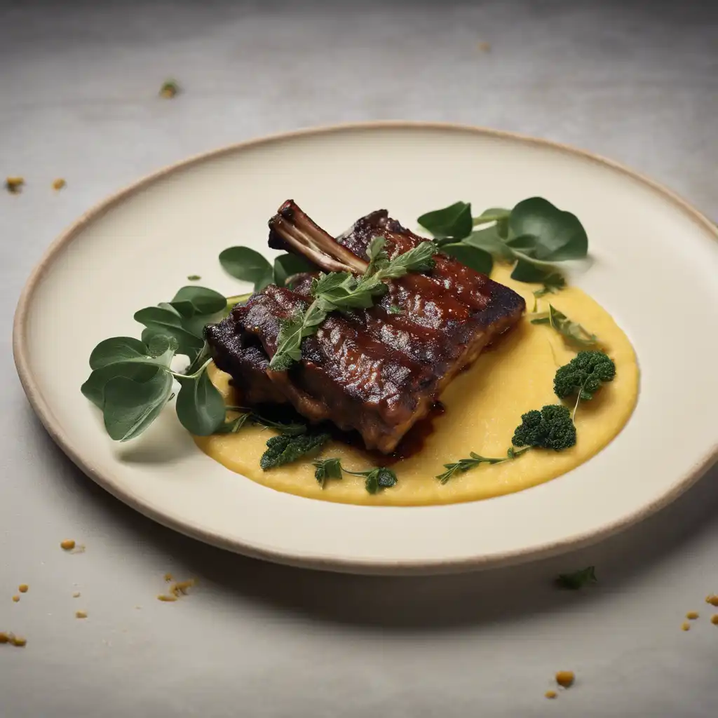 Braised Pork Ribs with Ora-Pro-Nobis and White Polenta