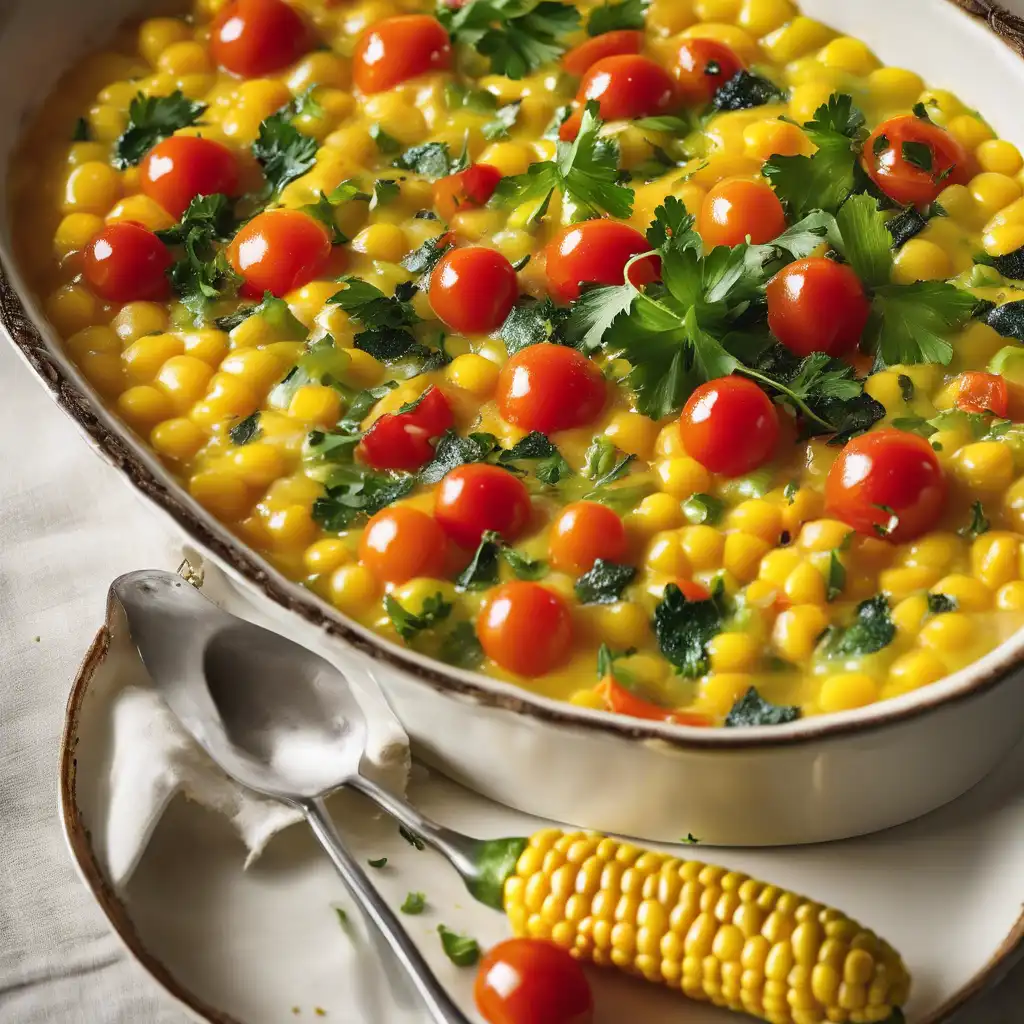 Moroccan Corn Pudding with Vegetables