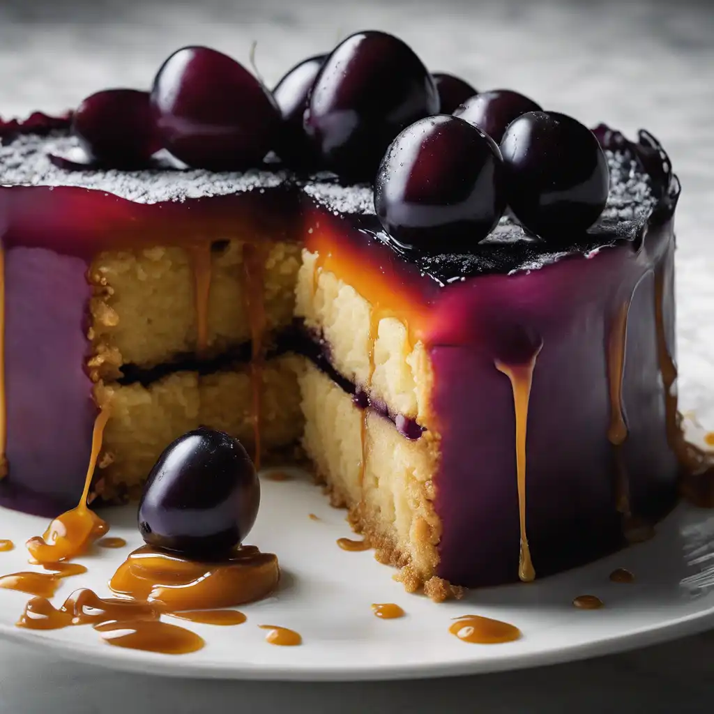 Black Plum Delight with Caramel Crust