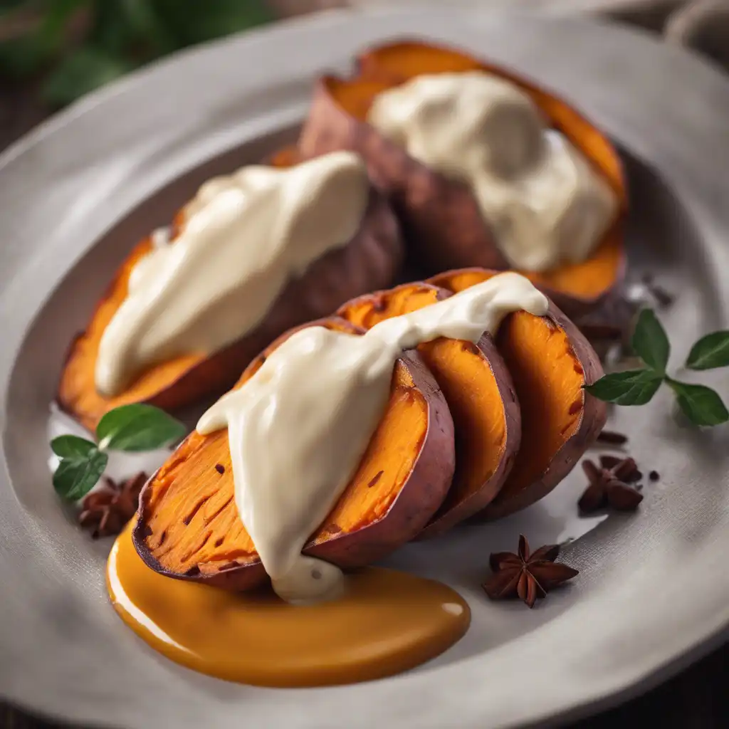 Roasted Sweet Potatoes with Vanilla Sauce