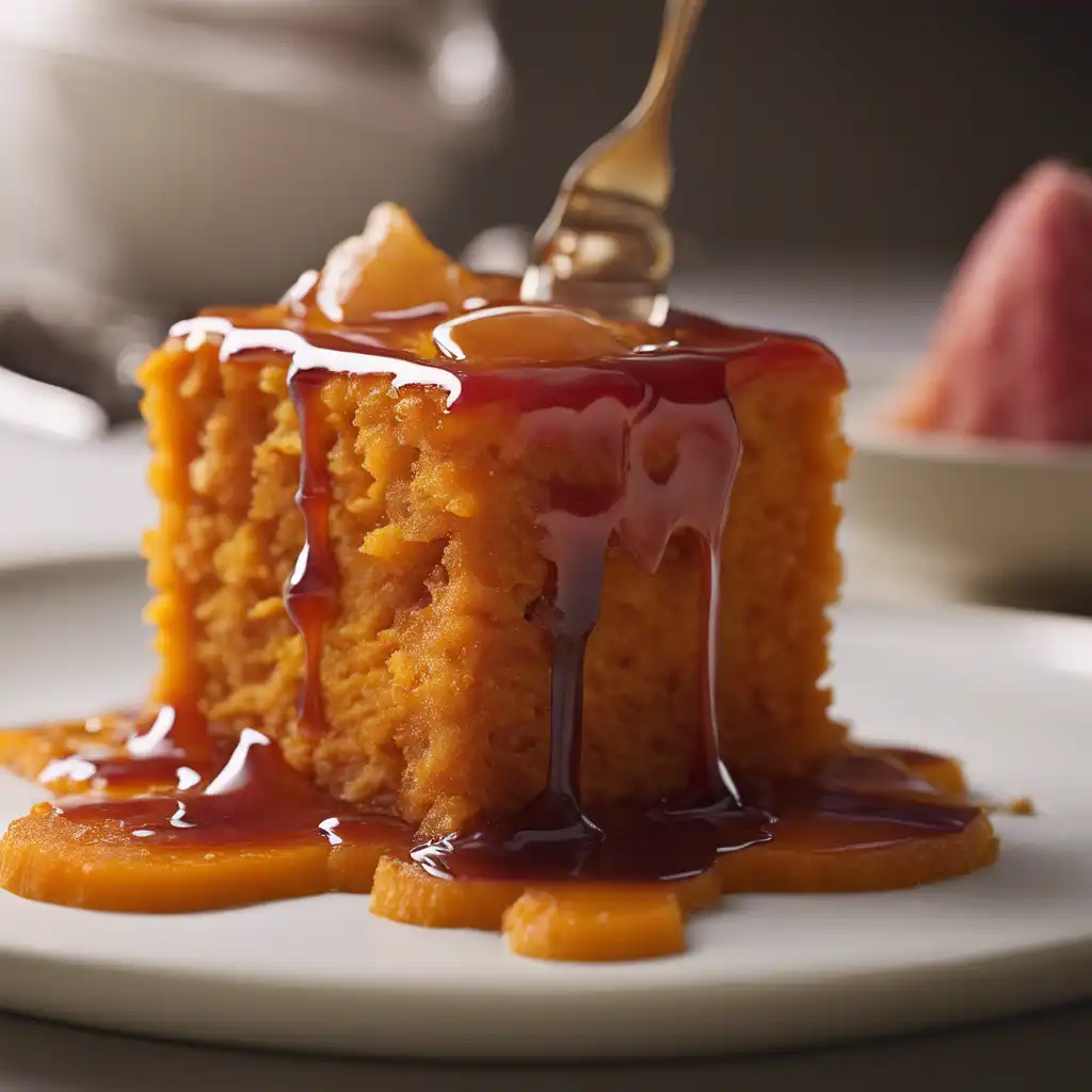 Sweet Potato Cake with Warm Guava Syrup