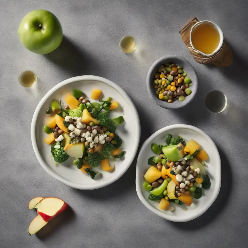 Grilled Legumes with Coalho Cheese, Melon, and Apple Cider Vinegar