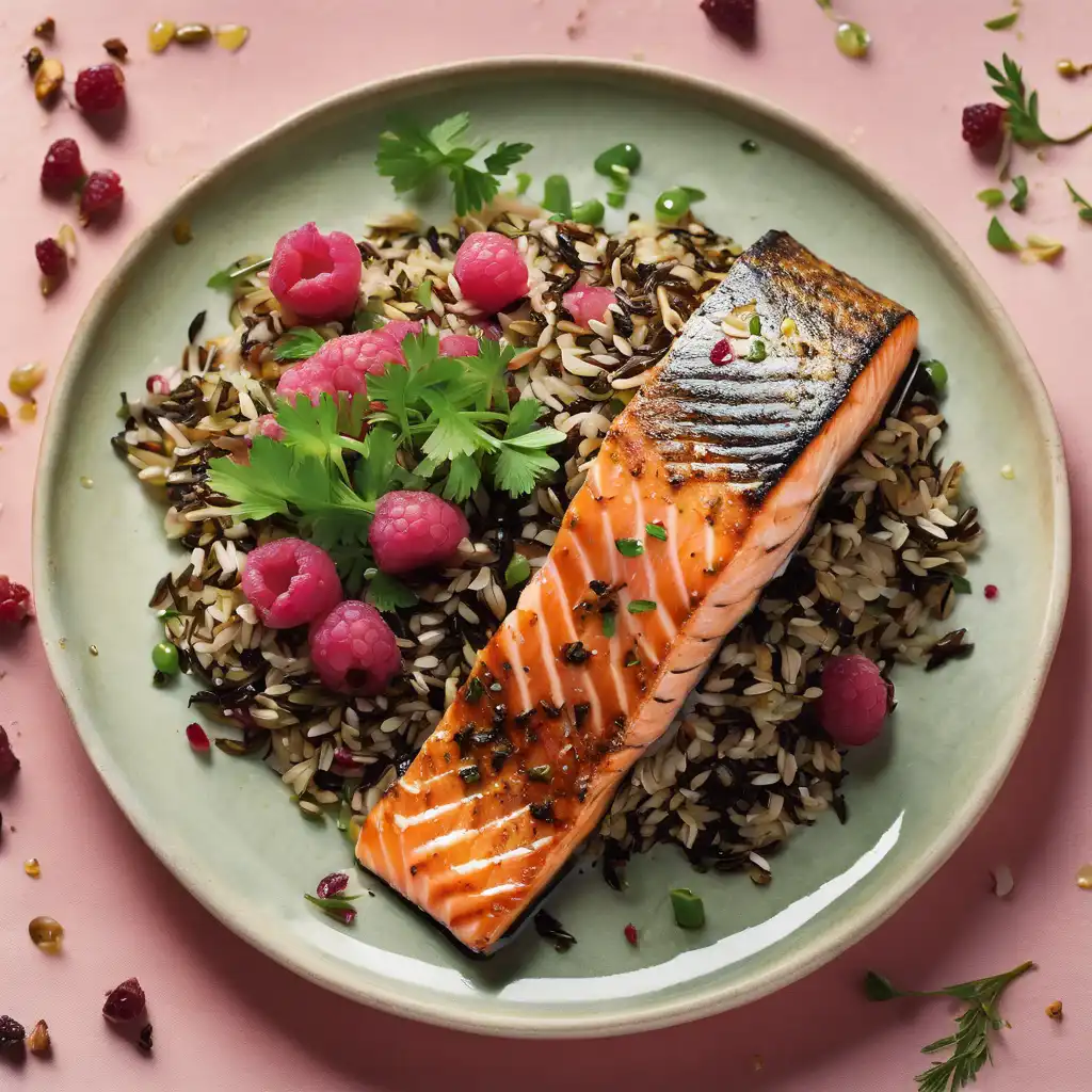 Grilled Salmon with Wild Rice and Vinaigrette