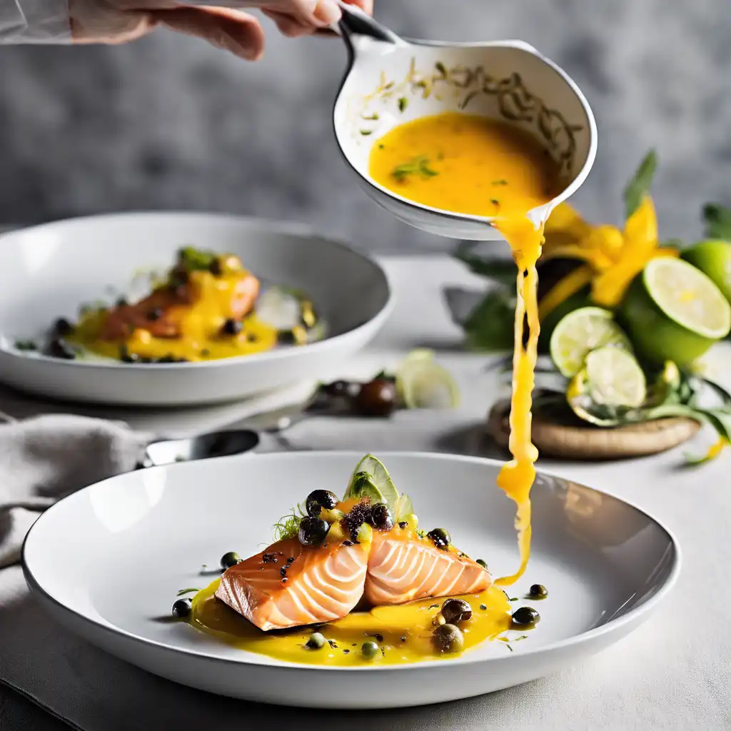 Lime Marinated Salmon in Passion Fruit Sauce