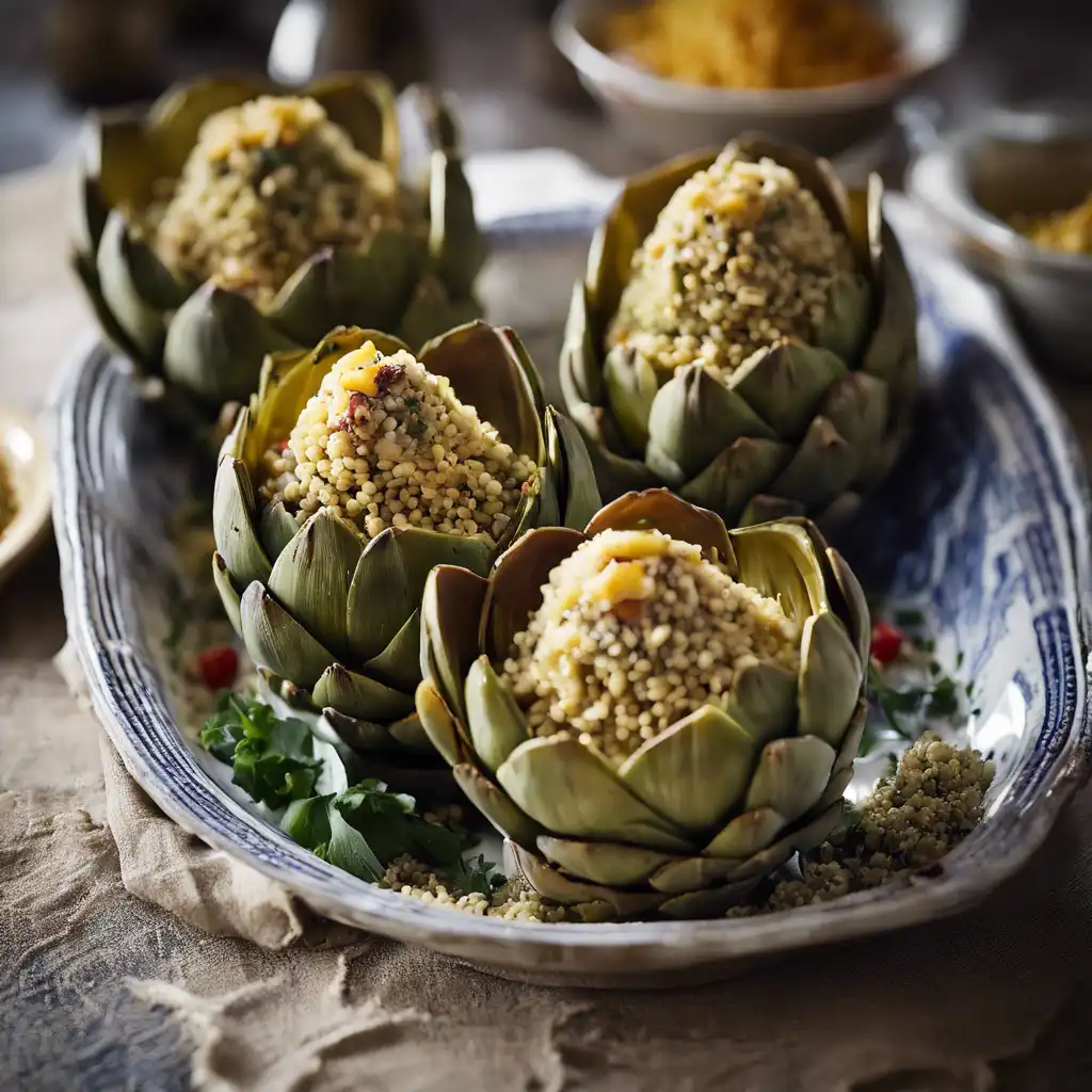 Stuffed Artichokes with Moroccan Couscous