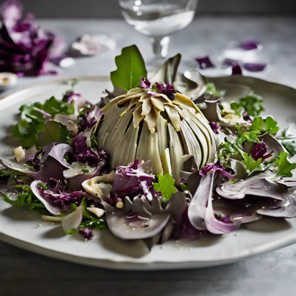 Artichoke Bottom Salad with Sweet Herbs and Mushroom