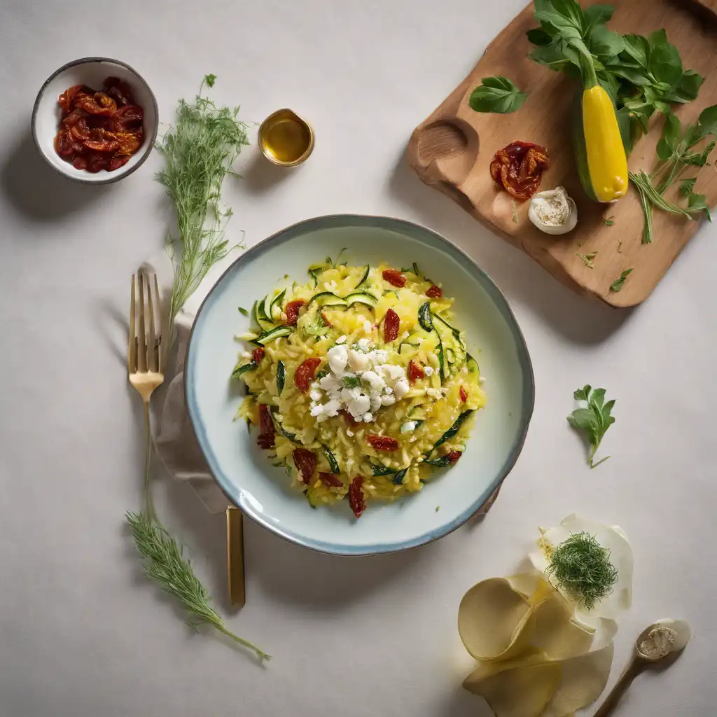 Zucchini, Sun-Dried Tomato, and Goat Cheese Risoni